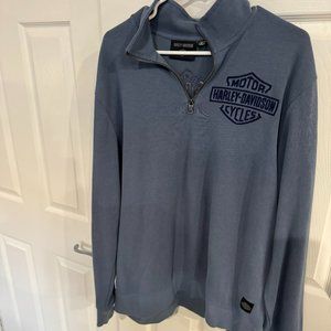 Blue XL Harley 1/4 zip sweater/sweatshirt
